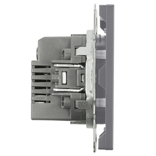 Розетка 2-местная USB + Type C (механизм), STEKKER, 250В, 20W, серия Эмили, RST10-5115-10, платиново-серый, soft touch Розетка 2-местная USB + Type C (механизм), STEKKER, 250В, 20W, серия Эмили, RST10-5115-10, платиново-серый, soft touch