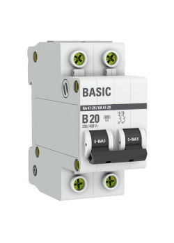 Авт. выкл. ВА 47-29 2P 20А (B) 4,5кА BASIC