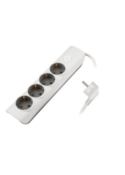 Удлинитель 4х3м с заземл. с выкл. бел. ET-04-300W (4х3.0) JAZZway 5051812