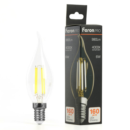 Лампа светодиодная Feron.PRO LB-1216 Свеча на ветру E14 6W 175-265V 4000K Лампа светодиодная Feron.PRO LB-1216 Свеча на ветру E14 6W 175-265V 4000K