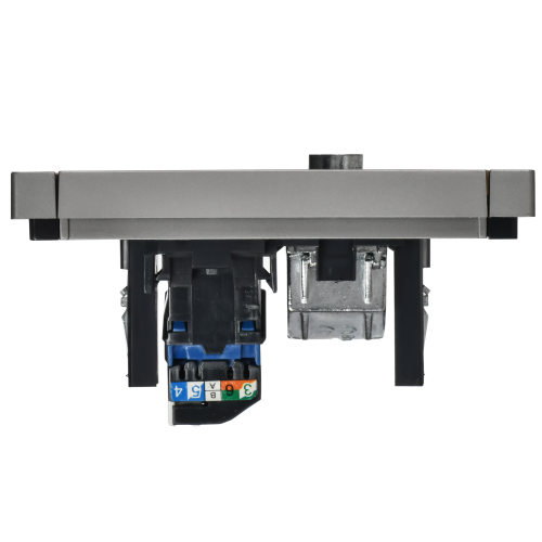 FORTE&PIANO Розетка двойная TV+RJ45 кат.6 FP537 сталь IEK