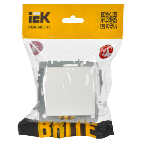 BRITE Розетка 1-местная с заземлением с защитными шторками и крышкой 16А IP44 РСбш10-3-44-БрБ белый IEK BRITE Розетка 1-местная с заземлением с защитными шторками и крышкой 16А IP44 РСбш10-3-44-БрБ белый IEK
