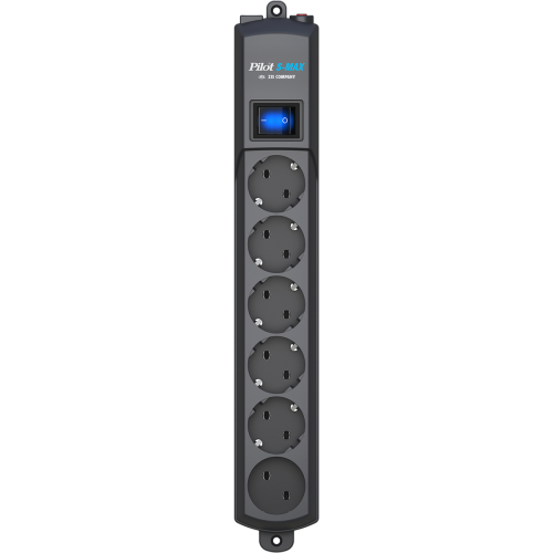 Сетевой фильтр Pilot S Max (5 евро + 1GP), 16А/3.5кВа, автомат, 7 м, графит/ Surge protector Pilot S Max (5 euros + 1GP), 16A/3.5kVA, automatic, 7 m, graphite Сетевой фильтр Pilot S Max (5 евро + 1GP), 16А/3.5кВа, автомат, 7 м, графит/ Surge protector Pilot S Max (5 euros + 1GP), 16A/3.5kVA, automatic, 7 m, graphite