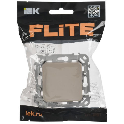 FLITE Выключатель 1-клавишный проходной 10А ВС61-1-0-ФлЛ льняной IEK FLITE Выключатель 1-клавишный проходной 10А ВС61-1-0-ФлЛ льняной IEK