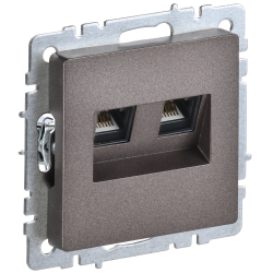 BRITE Розетка компьютерная двойная RJ45 кат.5E РК10-2-БрТБ темная бронза IEK