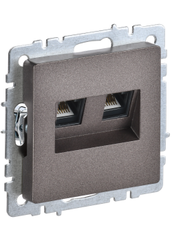 BRITE Розетка компьютерная двойная RJ45 кат.5E РК10-2-БрТБ темная бронза IEK