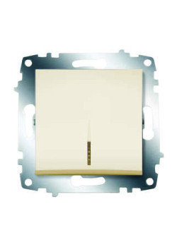 Выключатель 1-кл. 1мод. СП Cosmo 10А IP20 с подсветкой механизм крем. ABB 619-010300-201