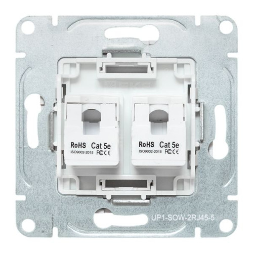 Механизм роз. RJ45 - 2шт, (cat5), бел. Эпика EKF Механизм роз. RJ45 - 2шт, (cat5), бел. Эпика EKF