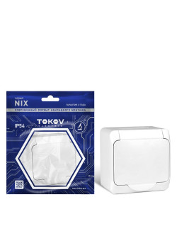 Розетка 1-м ОП Nix 16А IP54 250В с заземл. с крышкой бел. TOKOV ELECTRIC TKE-NX-R1Z-C01-IP54