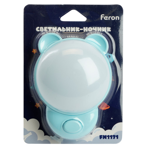 Светильник ночник Feron FN1171 1.2W 220V, синий