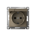 ATLASDESIGN РОЗЕТКА с заземлением со шторками с крышкой,16А,IP20, мех.,быстрозажим. клем., ШАМПАНЬ