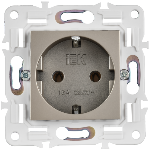 SKANDY Розетка с заземлением без защитных шторок 16А SK-R05Sh шампань IEK SKANDY Розетка с заземлением без защитных шторок 16А SK-R05Sh шампань IEK