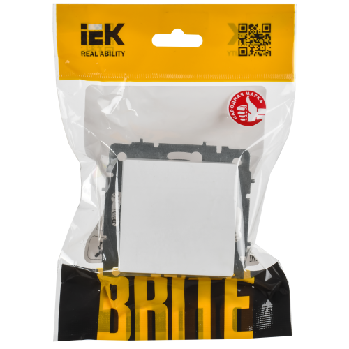 BRITE Выключатель 1-клавишный 10А ВС10-1-0-БрАБ арктический белый IEK BRITE Выключатель 1-клавишный 10А ВС10-1-0-БрАБ арктический белый IEK