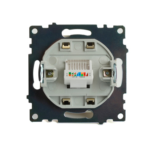 Розетка компьютерная 1-местная RJ-45 (механизм), STEKKER, GLS00-7107-08, серия Катрин, золото Розетка компьютерная 1-местная RJ-45 (механизм), STEKKER, GLS00-7107-08, серия Катрин, золото