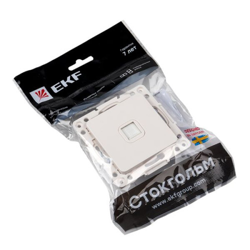 Стокгольм Механизм Розетки RJ-45 1-местной белый EKF Стокгольм Механизм Розетки RJ-45 1-местной белый EKF