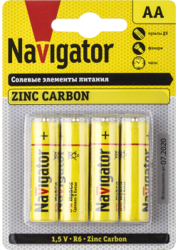 Элемент питания солевой AA/R6 94 758 NBT-NS-R6-BP4 (блист.4шт) Navigator 94758