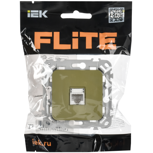 FLITE Розетка компьютерная RJ45 категория 6 UTP РК6-1-0-ФлО оливковый IEK FLITE Розетка компьютерная RJ45 категория 6 UTP РК6-1-0-ФлО оливковый IEK