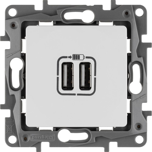 Розетка/ Розетка USB A+A 15Вт белый ETIKA