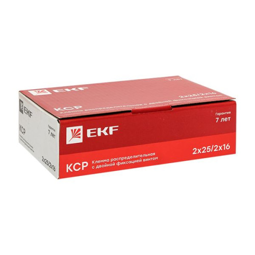 Клемма распределительная КСР с двойным винтом 2x25/2x16 желто-зеленая EKF Клемма распределительная КСР с двойным винтом 2x25/2x16 желто-зеленая EKF