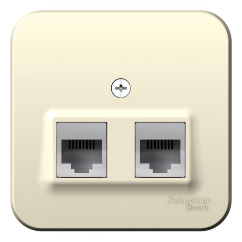 BLANCA О/У РОЗЕТКА двойная: комп.RJ45, кат.5E + телеф. RJ11, ИЗОЛ.ПЛ., МОЛОЧНЫЙ BLANCA О/У РОЗЕТКА двойная: комп.RJ45, кат.5E + телеф. RJ11, ИЗОЛ.ПЛ., МОЛОЧНЫЙ