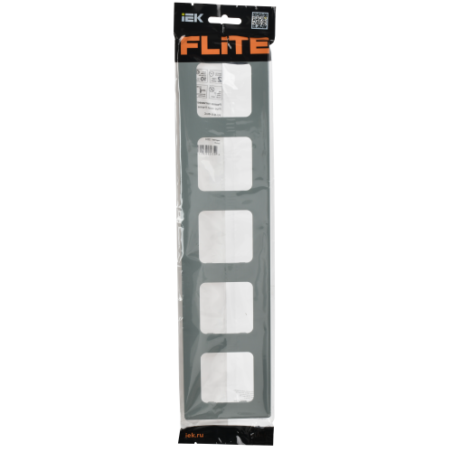 FLITE Рамка 5-местная РУ-5-К-ФлС серый IEK FLITE Рамка 5-местная РУ-5-К-ФлС серый IEK