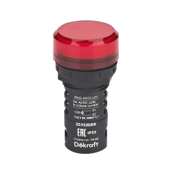 Лампа коммутационная ADDS D22 LED красная 220В AC/DC ЛK-22 IP55