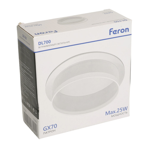 Светильник встраиваемый Feron DL700  потолочный GX70 белый круг
