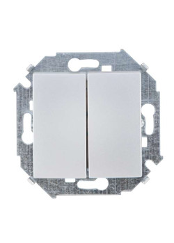 Выключатель 2-кл. СП Simon 15 10А IP20 винтов. зажим механизм алюм. Simon 1591398-033