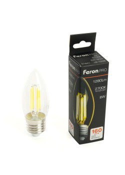 Лампа светодиодная Feron.PRO LB-1208 Свеча E27 1280LM 8W 175-265V 2700K