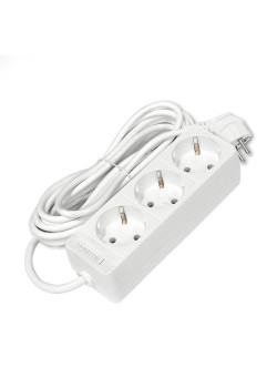 Удлинитель 3х5м с заземл. 10А IP20 2.2кВт ПВС 3х0.75 бел. DOMTOK 2376
