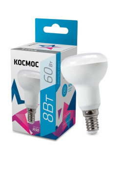 Лампа светодиодная R50 8Вт 220В E14 4500К Космос Lksm_LED8wR50E1445