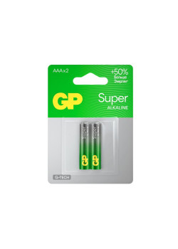 Элемент питания алкалиновый AAA/LR03 1.5В Super Alkaline G-Tech (блист.2шт) GP 1221