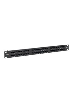 Патч-панель высокой плотности TERACOM PRO 19'' Cat.5E 1U неэкран. UTP 48 портов RJ-45 Dual IDC с органайзером