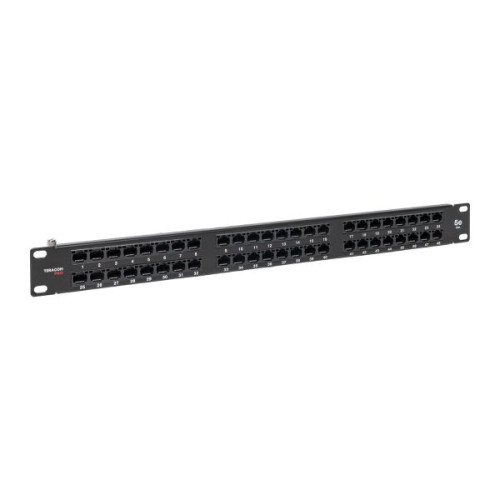 Патч-панель высокой плотности TERACOM PRO 19'' Cat.5E 1U неэкран. UTP 48 портов RJ-45 Dual IDC с органайзером