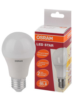Лампа светодиодная LED Star Classic A 60 7W/827 7Вт грушевидная матовая 2700К тепл. бел. E27 600лм 220-240В пластик. OSRAM 4058075096387
