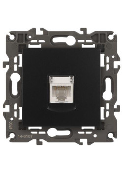 Розетка компьютерная 1-м Elegance 14-3107-05 RJ45 IP20 механизм антрацит Эра Б0034306