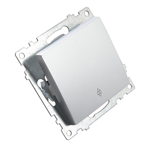 Переключатель 1-клавишный (механизм), STEKKER GLS10-7105-03, 250V, 10А, серия Катрин, серебро Переключатель 1-клавишный (механизм), STEKKER GLS10-7105-03, 250V, 10А, серия Катрин, серебро
