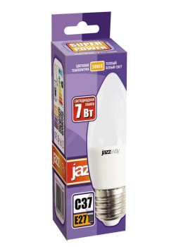 Лампа светодиодная PLED-SP 7Вт C37 свеча 3000К тепл. бел. E27 530лм 230В JazzWay 1027825-2