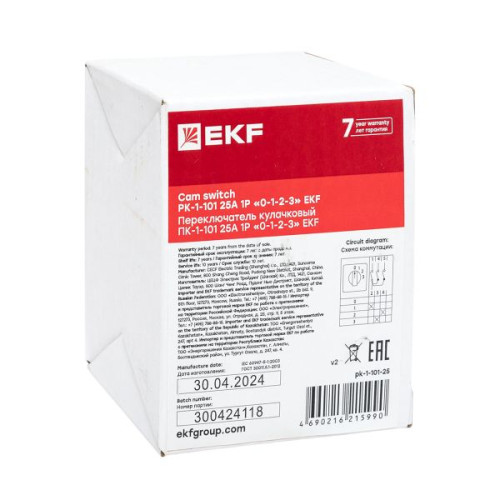 ПК-1-101 25А 1P «0-1-2-3» EKF ПК-1-101 25А 1P «0-1-2-3» EKF