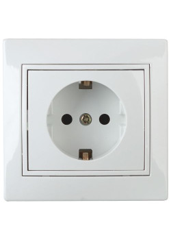 Розетка 1-м СП Plano 1-202-01 16А IP20 250В 2P+E Schuko бел. Intro Б0053874