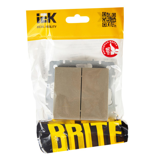 BRITE Выключатель жалюзи 10А ВС10-1-5-БрШ шампань IEK