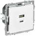 BRITE Розетка USB A+C 45Вт высокоскоростная зарядка РЮ11-2-БрАБ арктический белый IEK BRITE Розетка USB A+C 45Вт высокоскоростная зарядка РЮ11-2-БрАБ арктический белый IEK