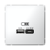ARTGALLERY USB РОЗЕТКА A + тип-C 45Вт высокоскор.заряд. QC, PD, механизм, БЕЛЫЙ