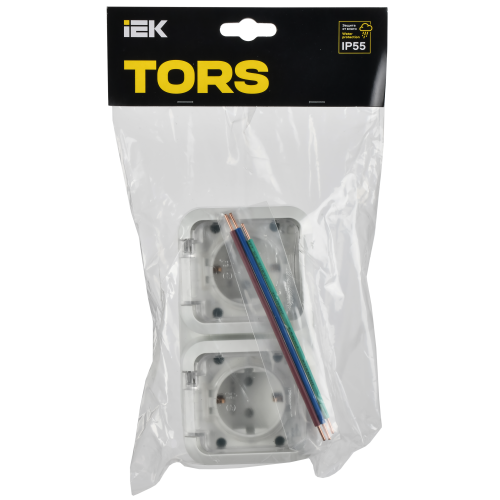 TORS Розетка 2-местная горизонтальная 16А IP55 TS322 белый IEK TORS Розетка 2-местная горизонтальная 16А IP55 TS322 белый IEK