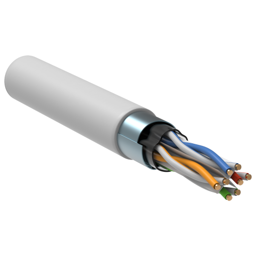 ITK Витая пара F/UTP кат.6 4х2х23AWG solid PVCLS нг(А)-LSLTx белый (305м)
