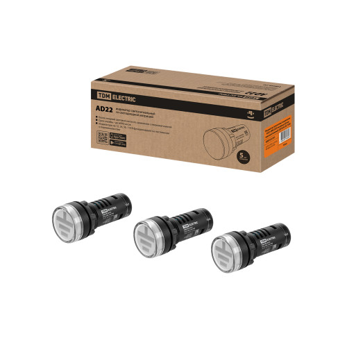 Индикатор (указатель) заземления AD22-DRE (LED) матрица d22 мм красный/зеленый 220 В AC/DC TDM