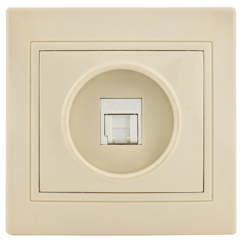 KVARTA Розетка 1-местная компьютерная RJ45 кат.5е РК10-ККм крем GENERICA KVARTA Розетка 1-местная компьютерная RJ45 кат.5е РК10-ККм крем GENERICA