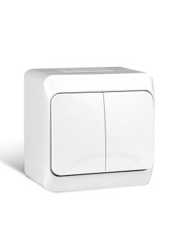 Выключатель 2-кл. ОП Nix 10А IP54 250В бел. TOKOV ELECTRIC TKE-NX-V2-C01-IP54