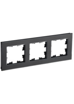 BRITE Рамка 3-местная РУ-3-2-Бр стекло черный матовый IEK