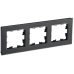 BRITE Рамка 3-местная РУ-3-2-Бр стекло черный матовый IEK